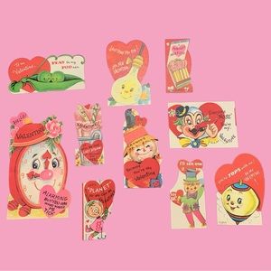 Vintage 1970s Valentines Day Cards Inanimate Objects